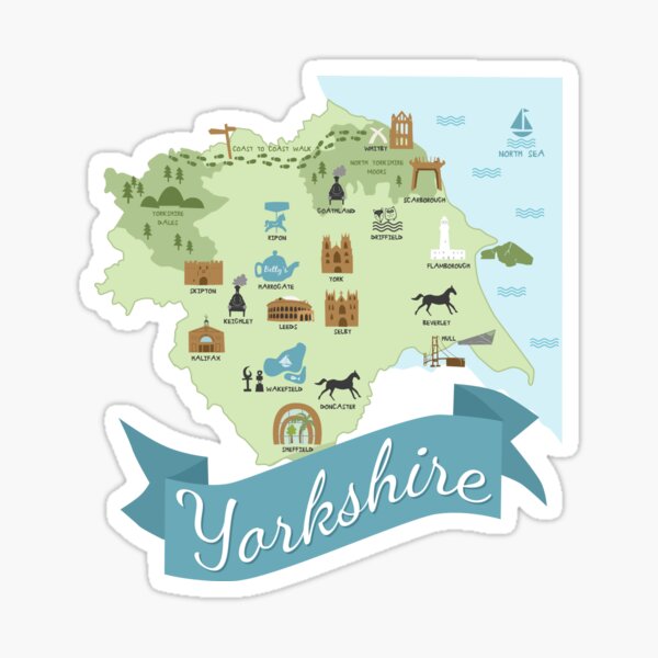 Item preview, Yorkshire Attractions and Highlights Map designed and sold by LouiseFranksArt.