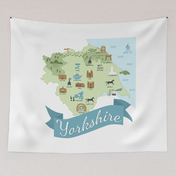 Item preview, Yorkshire Attractions and Highlights Map designed and sold by LouiseFranksArt.