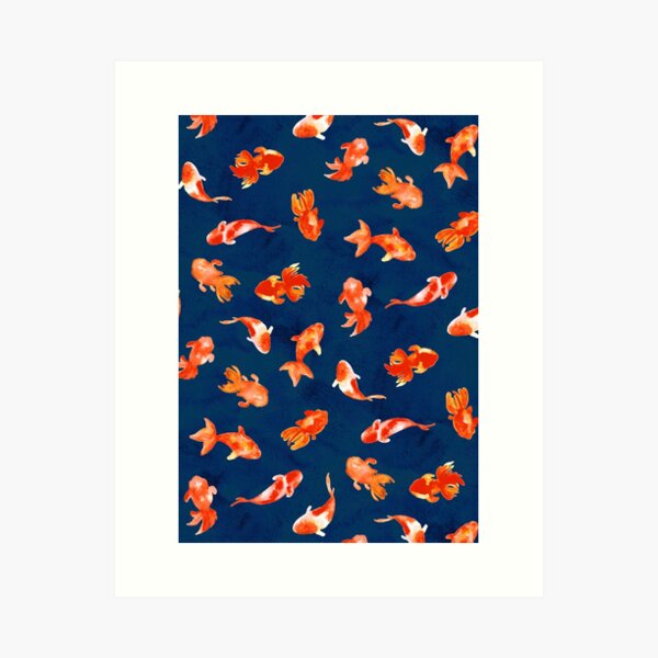 Item preview, Moody Watercolor Goldfish Pond  designed and sold by TigaTiga.