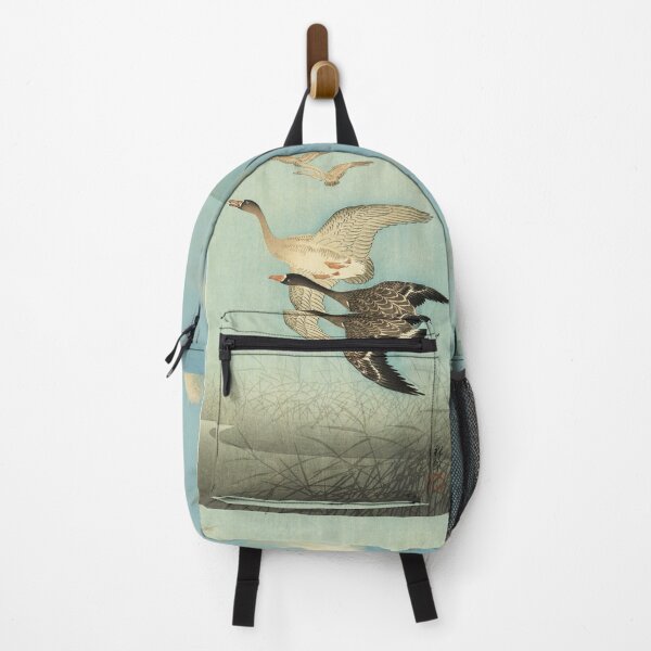 Item preview, White fronted Geese in Flight Antique Japanese Paintings designed and sold by BulganLumini.