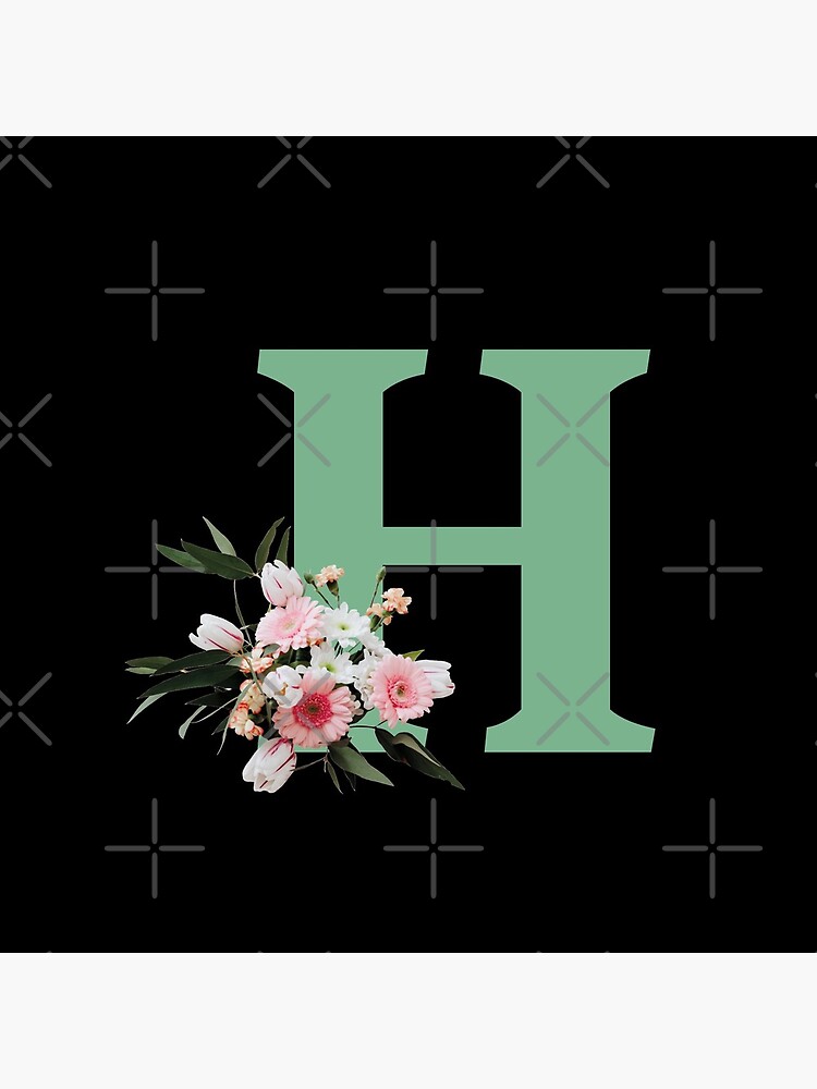 Letter H green with colorful flowers by ColorsHappiness