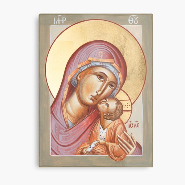 Theotokos Glykophilousa Metal Print
