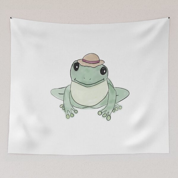 Item preview, An adorable cottagecore frog wearing a hat designed and sold by noranp.