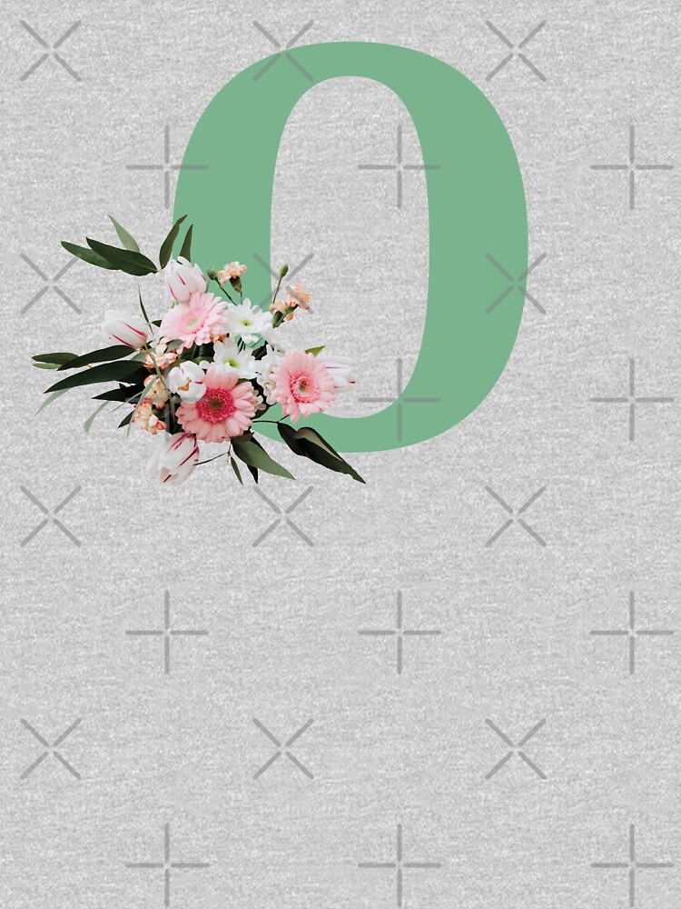 Letter O green with colorful flowers by ColorsHappiness