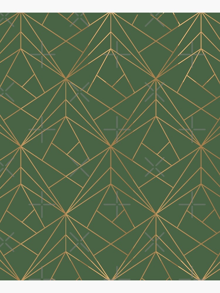 Green and Gold Geometric Pattern by koovox