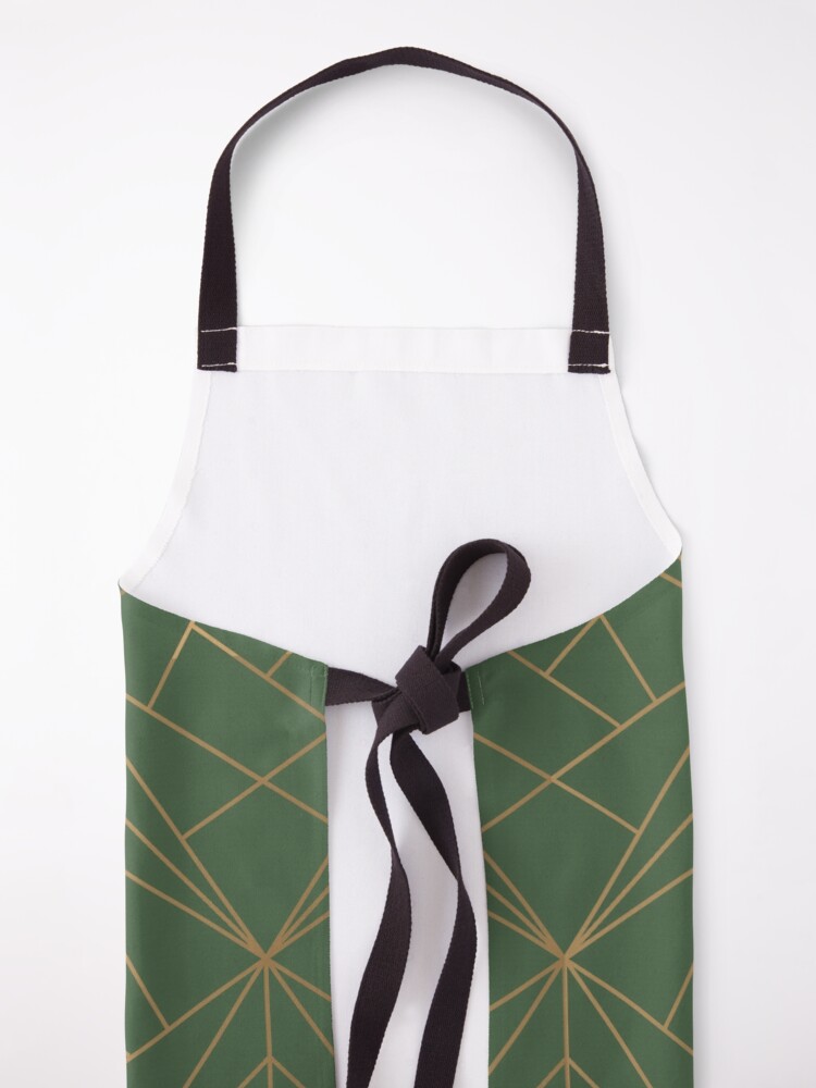 Alternate view of Green and Gold Geometric Pattern Apron