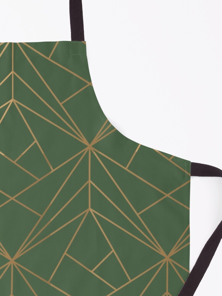 Alternate view of Green and Gold Geometric Pattern Apron