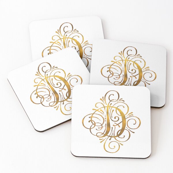 Item preview, Golden Monogram Calligraphy Letter D designed and sold by junkydotcom.