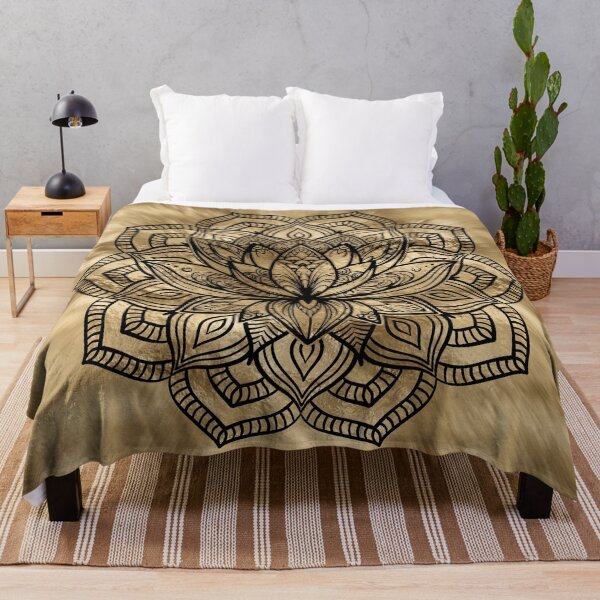 Item preview, Golden Lotus Flower Mandala designed and sold by k9printart.
