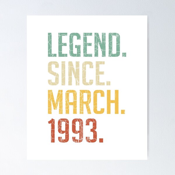 Item preview, Legend Since March 1993 28th Birthday Gift 28 Years Old Vintage March 1993 designed and sold by Takatv.