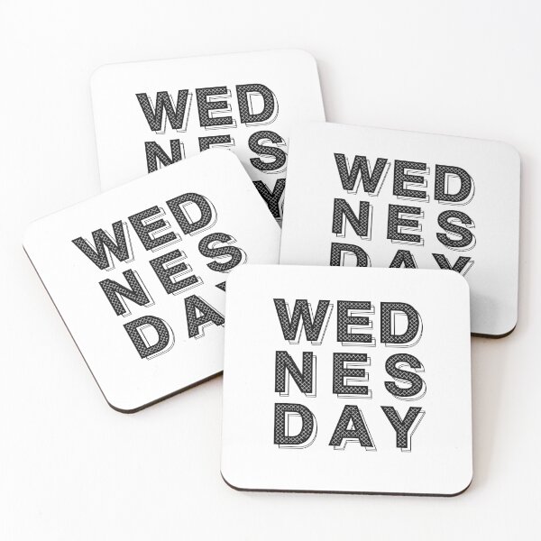 Item preview, Wednesday minimal word typography design with pattern and line shadow designed and sold by Kvyom.