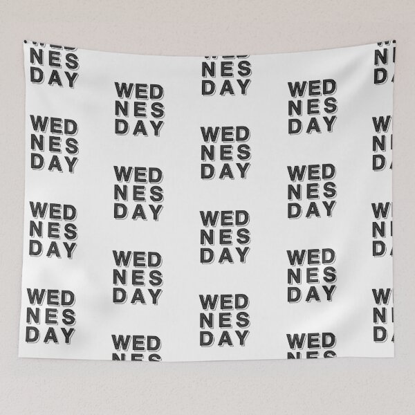 Item preview, Wednesday minimal word typography design with pattern and line shadow designed and sold by Kvyom.