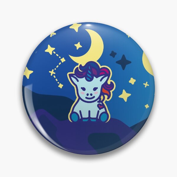 Item preview, Yuni the baby unicorn on lunar vibe - Creatober 2020 day 7 designed and sold by TokiPY.