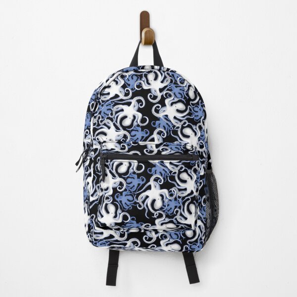 Item preview, Black white And Blue Octopus Pattern designed and sold by TMBTM.
