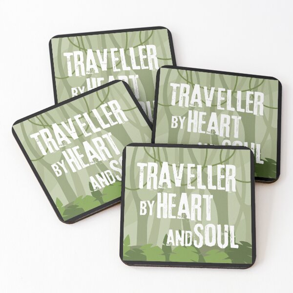 Item preview, traveller by heart and soul-jungle & travel quote designed and sold by feel-free-store.