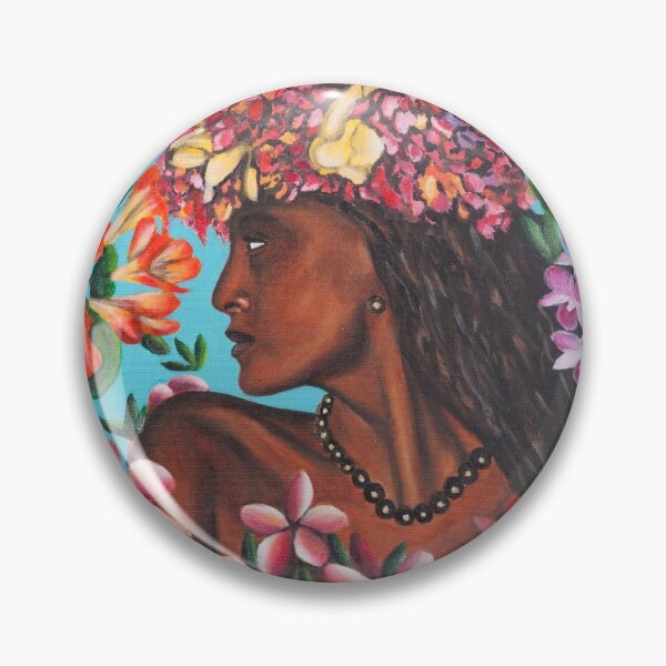 Item preview, Polynesian woman with tropical flowers designed and sold by Barbie Begley.