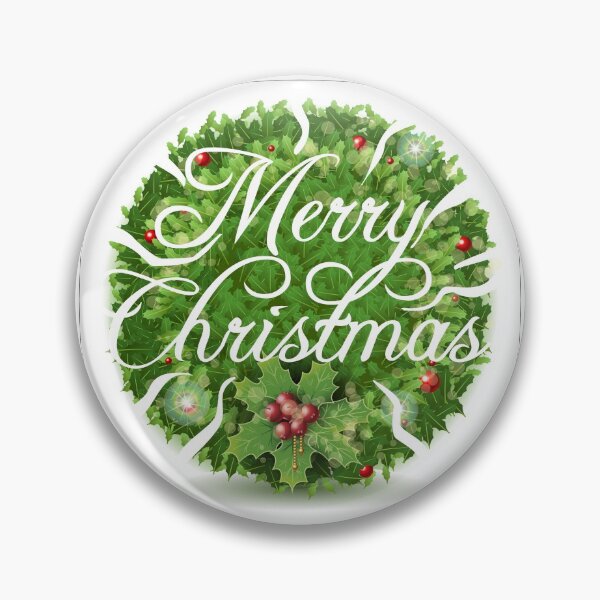 Item preview, Holly Leaves Circle and Merry Christmas Calligraphic Text designed and sold by aurielaki.