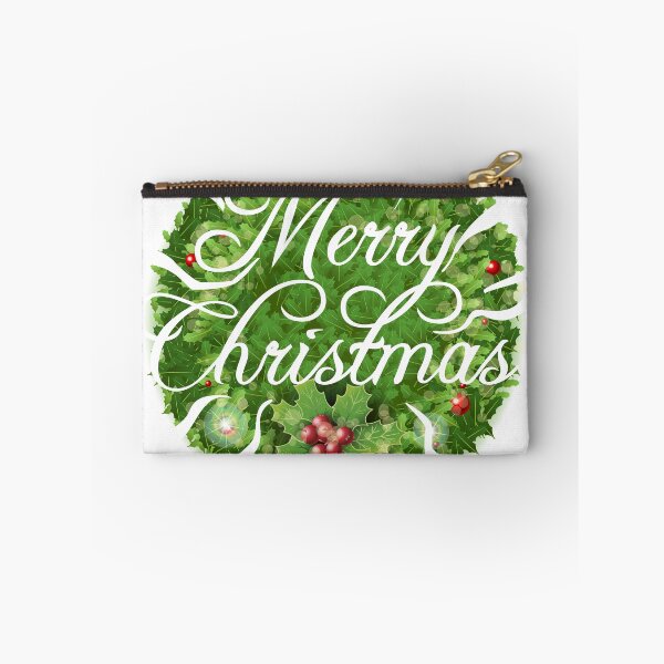 Item preview, Holly Leaves Circle and Merry Christmas Calligraphic Text designed and sold by aurielaki.