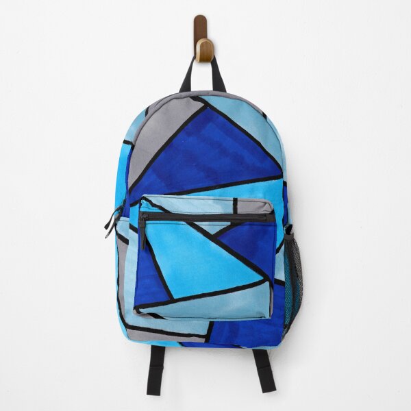 Item preview, Stained Glass Geometric Pattern in Shades of Blue designed and sold by Harriet Linton.