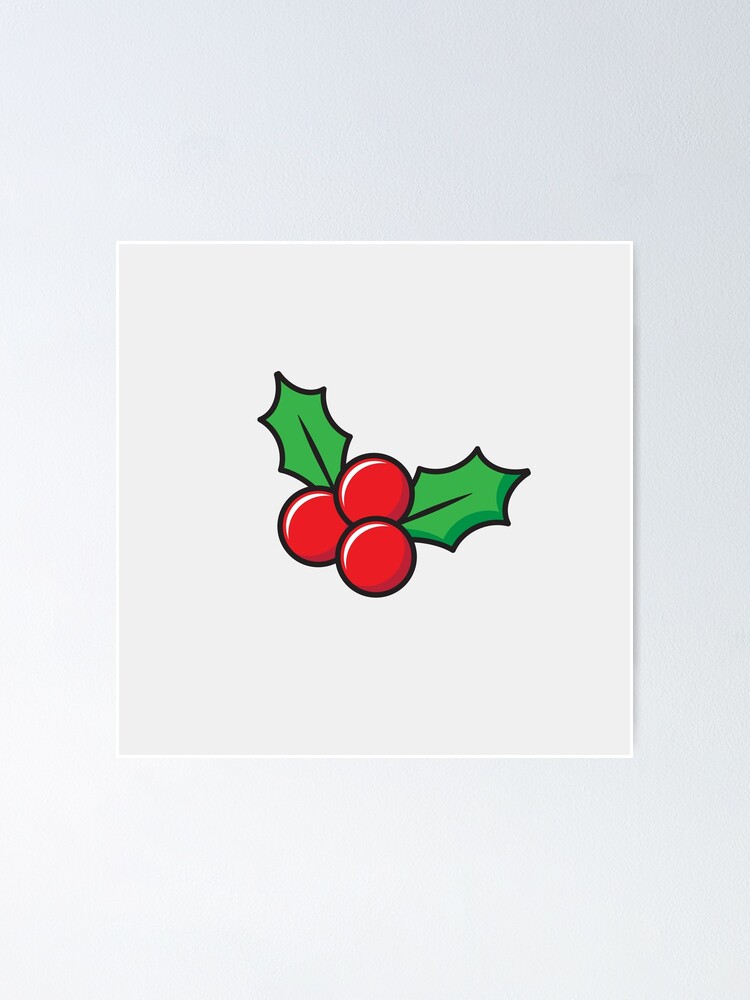 Christmas Holly Icon Poster for Sale by ennbe