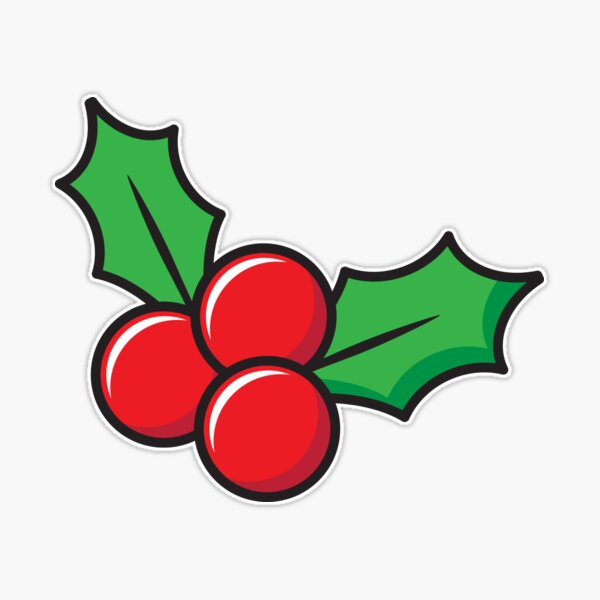 Christmas Holly Icon Sticker for Sale by ennbe