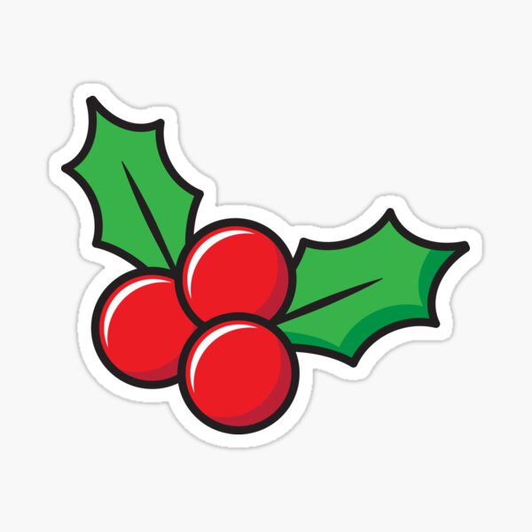 "Cute Christmas Holly Icon" Sticker For Sale By Ennbe | Redbubble