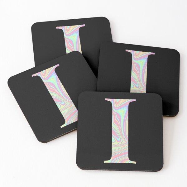 Item preview, Letter I Holographic Liquid Marble Effect Rainbow Alphabet designed and sold by Sour Soul.
