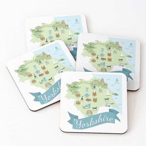 Item preview, Yorkshire Attractions and Highlights Map designed and sold by LouiseFranksArt.
