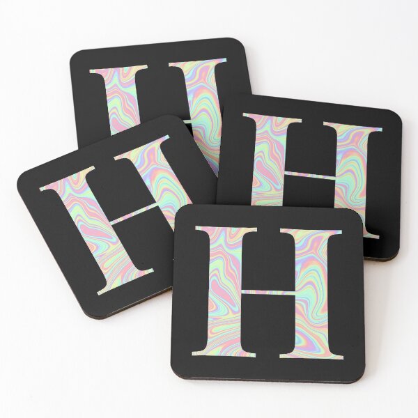 Item preview, Letter H Holographic Liquid Marble Effect Rainbow Alphabet designed and sold by Sour Soul.