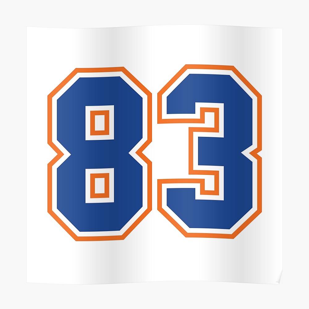 Sports Number 83 Jersey eighty-three Orange Poster for Sale by elhefe