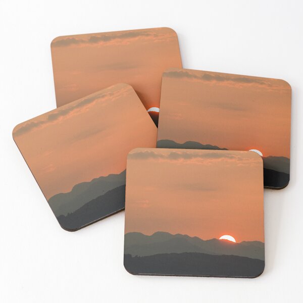 Item preview, An orange setting sun behind Crinkle Crags in the Lake District National Park, Cumbria. designed and sold by Cameranick.