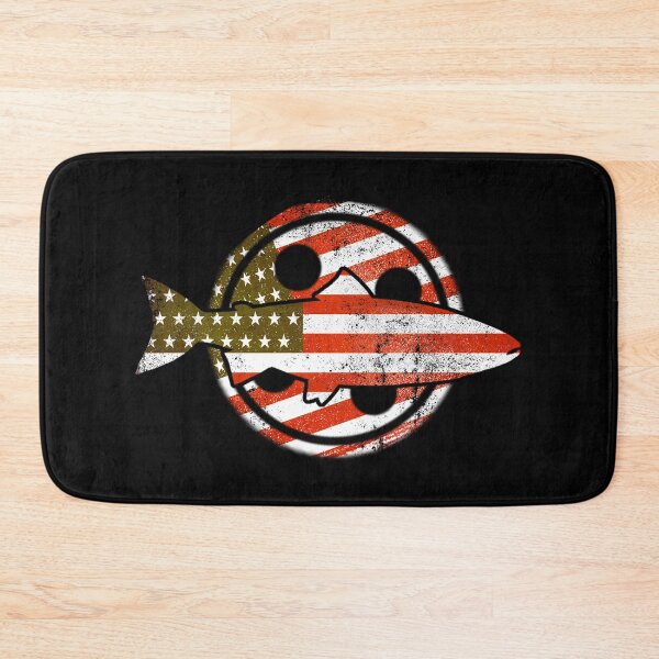 Item preview, vintage us falg Brook Trout Fly Fishing with Fly Reel Fisherman designed and sold by Space Art.