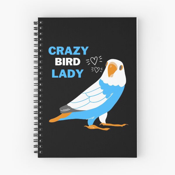 Item preview, Crazy Bird Lady - Parakeet and Budgie Lover Blue/White designed and sold by LinniesTees.