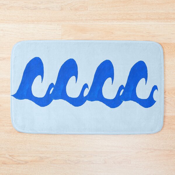 Item preview, ocean bathmat waves designed and sold by NancyArtDesigns.