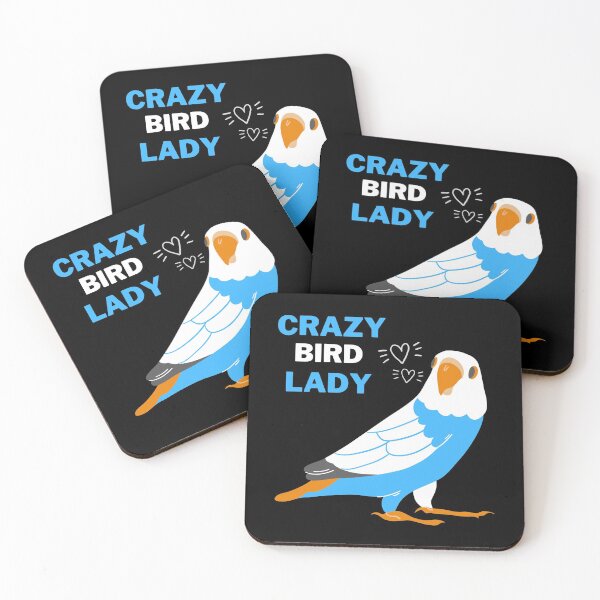 Item preview, Crazy Bird Lady - Parakeet and Budgie Lover Blue/White designed and sold by LinniesTees.