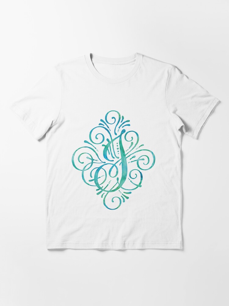 Monogram Watercolor Calligraphy AJM Essential T-Shirt for Sale by