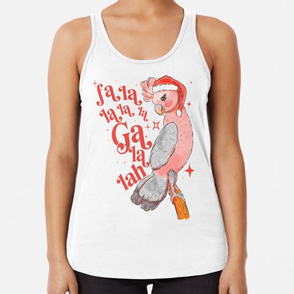 Australian Funny Christmas Holidays Cute Galah Bird Falala Racerback Tank Top