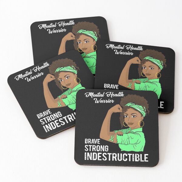 Item preview, Mental Health Warrior Indestructible Black Girl Awareness designed and sold by ZNOVANNA.
