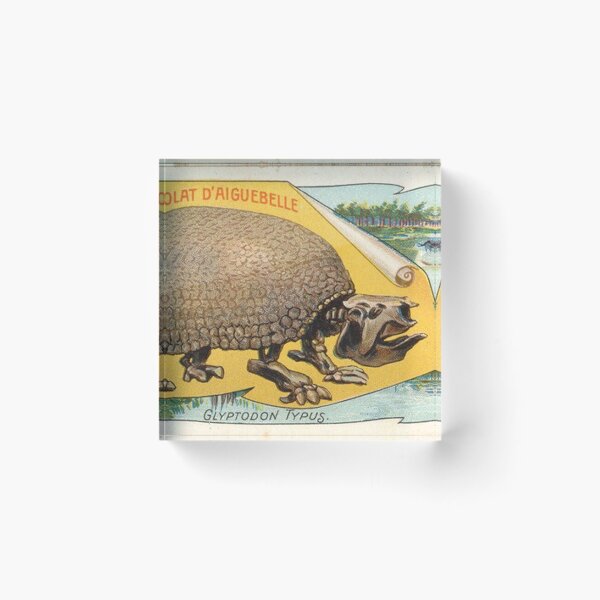 Item preview, display daiguebelle glyptodon French chocolate box card art vintage illustration designed and sold by Vintage Designs +.