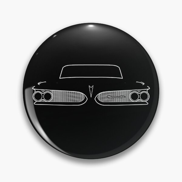 Item preview, Pontiac Bonneville 1959 classic car white outline graphic designed and sold by soitwouldseem.