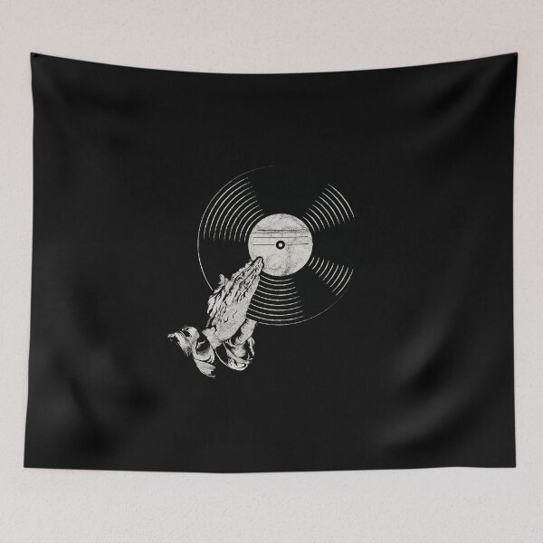 Item preview, Vinyl Praying Hands DJ Turntable Vintage Retro Producer design designed and sold by A-Fashion.