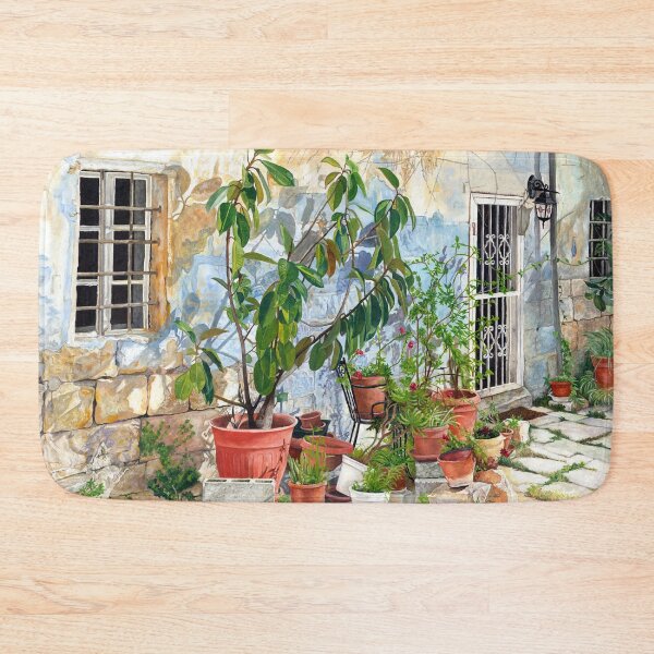 Item preview, Jerusalem courtyard oil on canvas designed and sold by Melvyn Kahan.
