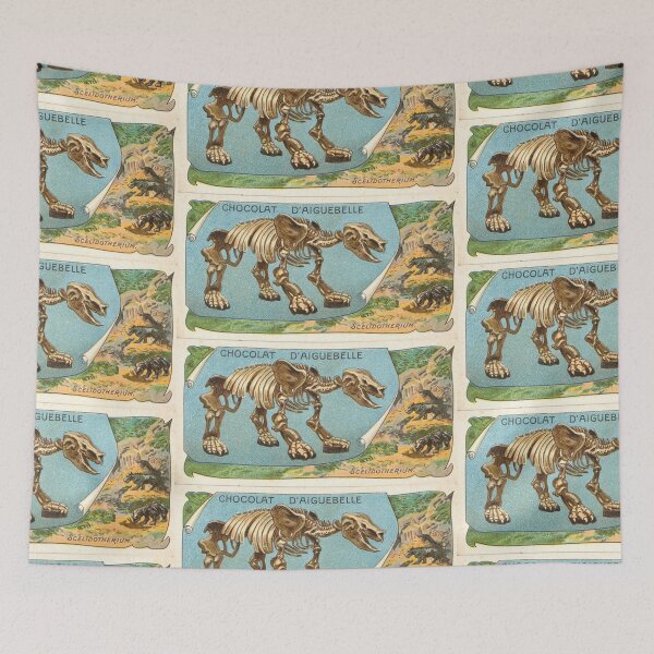 Item preview, display daiguebelle scelidotherium French chocolate box card art vintage illustration designed and sold by Vintage Designs +.