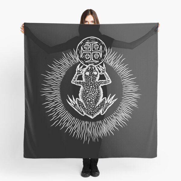The Witches' Sacrament (white on black) by Gemma Gary Scarf