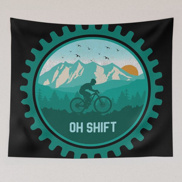 Item preview, Oh Shift Retro Mountain Bike Vintage MTB Downhill Biking Cycling Biker Bicycle designed and sold by merchzy.