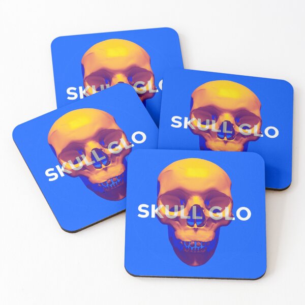 Item preview, Skull Glo Text (Halloween) - Yellow on Blue designed and sold by MisterSquid.