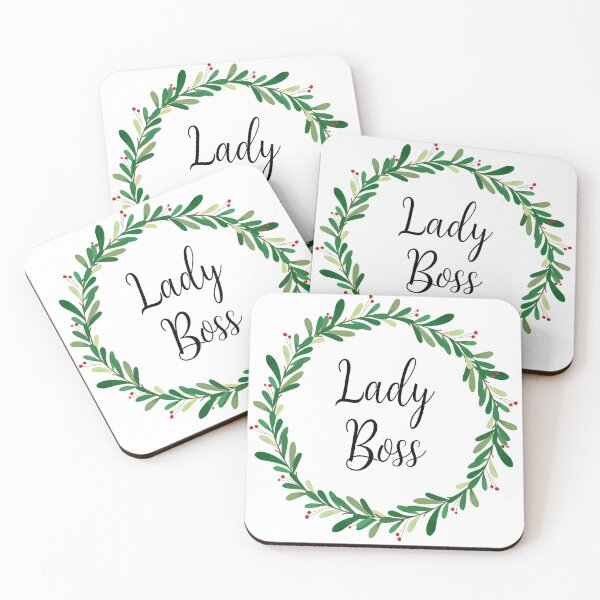 Item preview, Elegant Lady Boss Christmas Design with Green Wreath designed and sold by BlushPearls.