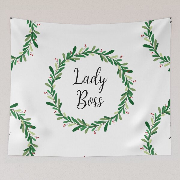 Item preview, Elegant Lady Boss Christmas Design with Green Wreath designed and sold by BlushPearls.