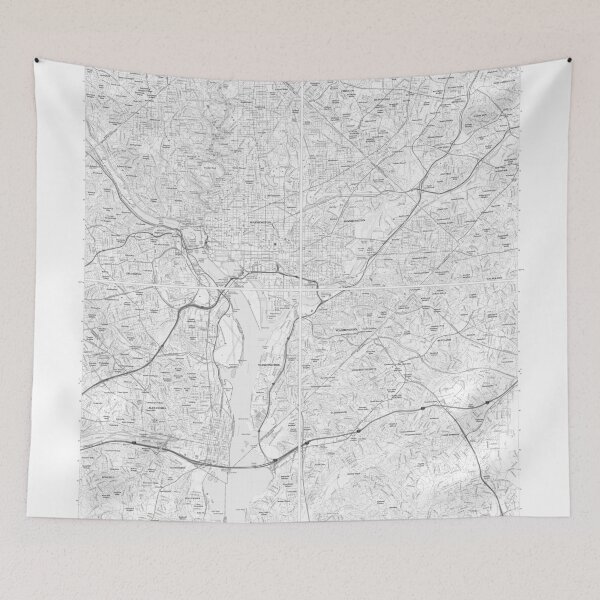 Item preview, Washington, DC, Quad Topographical Map Black and White designed and sold by PGHPhotoCo.