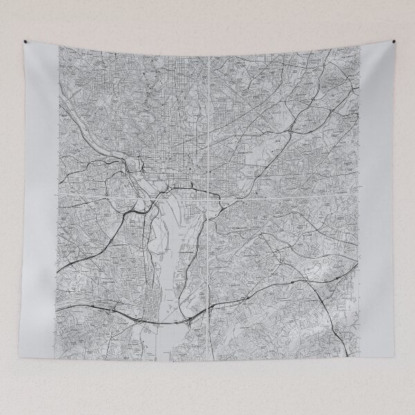Item preview, Washington, DC, Quad Topographical Map Grey designed and sold by PGHPhotoCo.